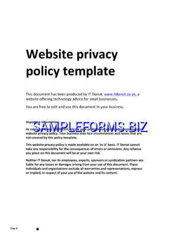 Sample Privacy Policy 2